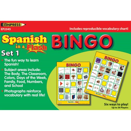 Edupress Spanish in a Flash Bingo, Set 1 TCR62345
